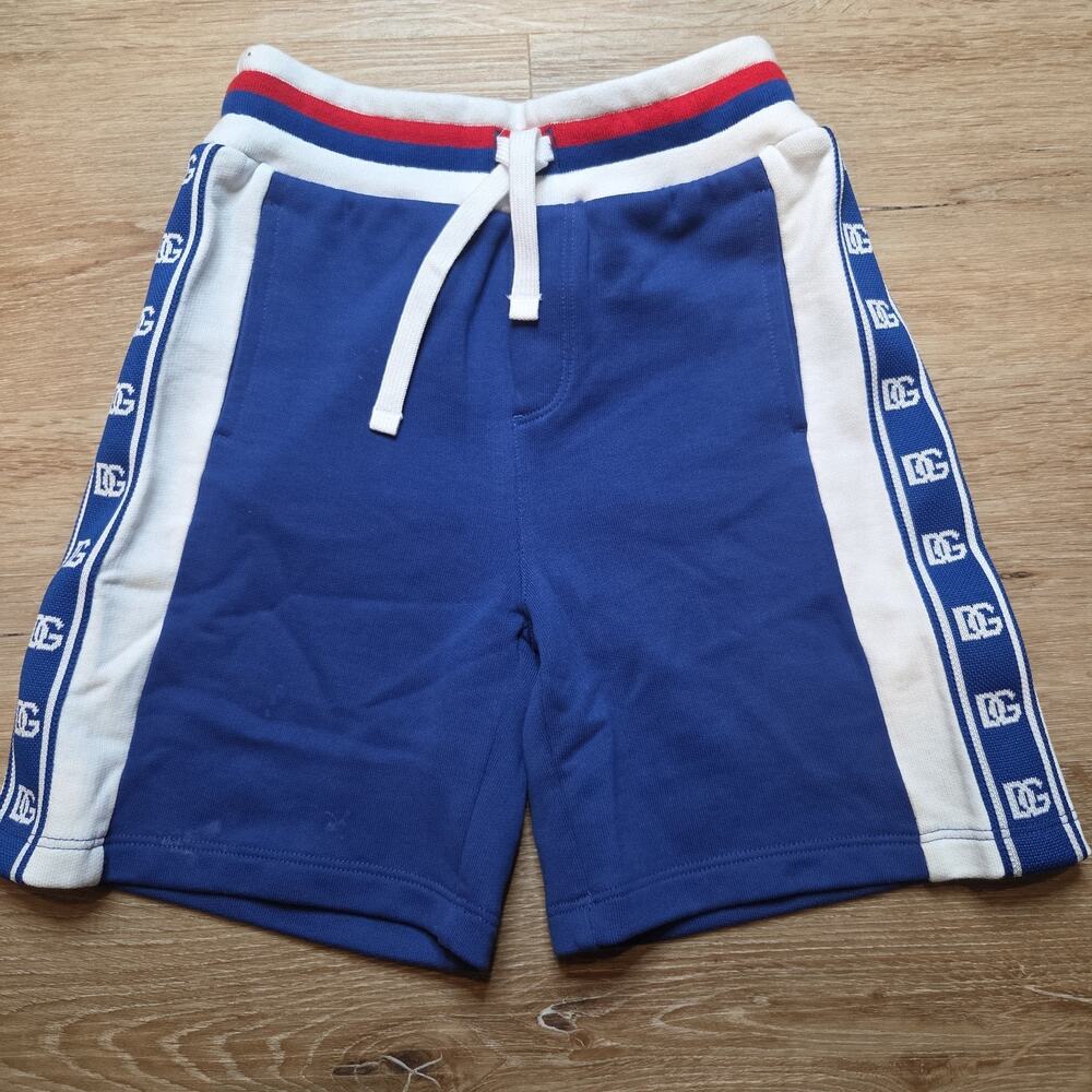 Dolce & Gabbana Kids DG Sport Blue Logo Tape Jogger Shorts 4Y L4JQM6
